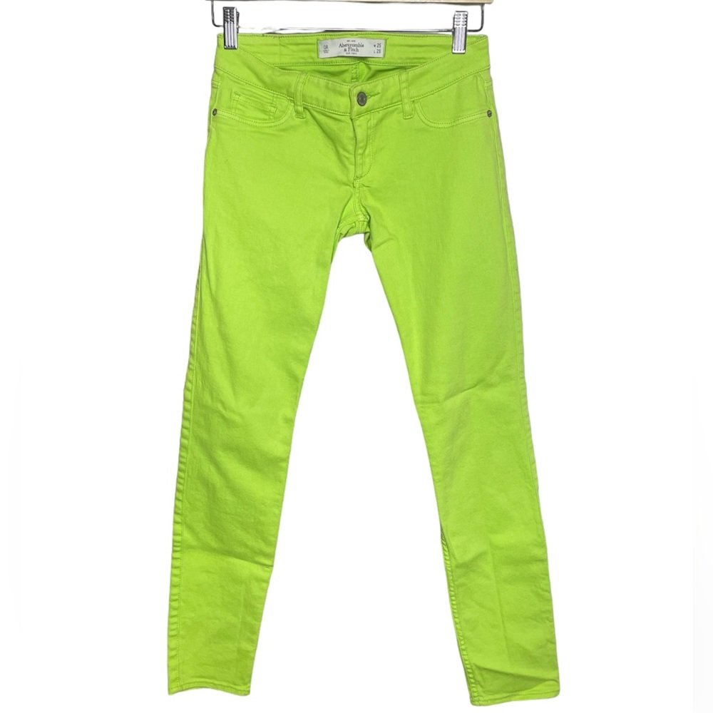 Lime Neon Green Abercrombie & Fitch Jeans Size 0R